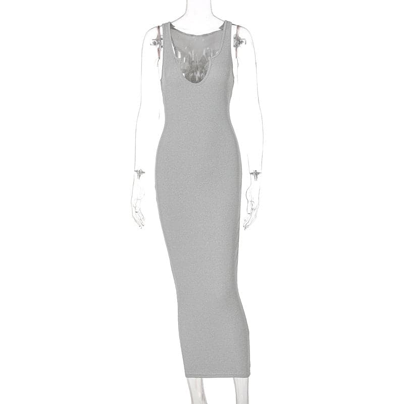 Ribbed Knit Sleeveless Mock Neck Bodycon Mini Dress