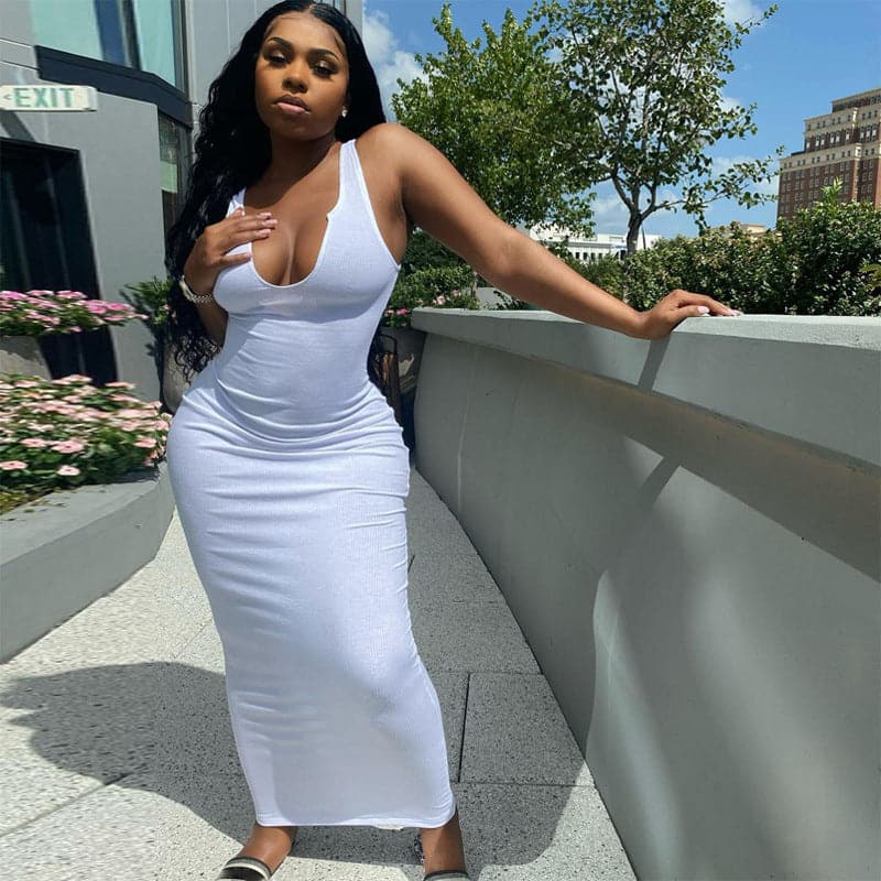 Ribbed Knit Sleeveless Mock Neck Bodycon Mini Dress
