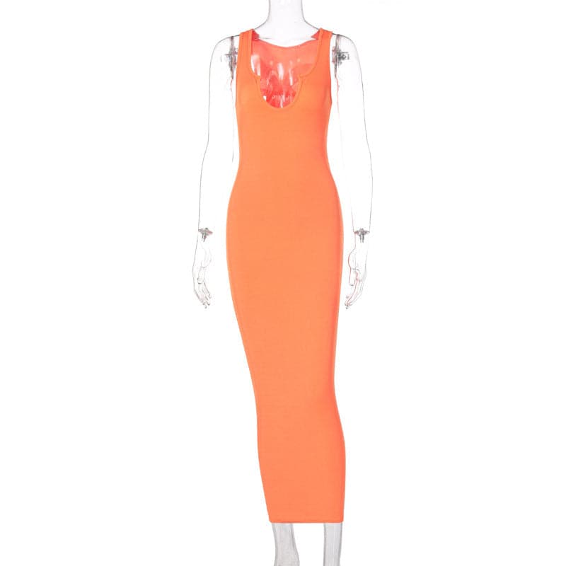 Ribbed Knit Sleeveless Mock Neck Bodycon Mini Dress