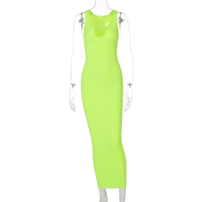 Ribbed Knit Sleeveless Mock Neck Bodycon Mini Dress