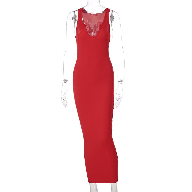 Ribbed Knit Sleeveless Mock Neck Bodycon Mini Dress