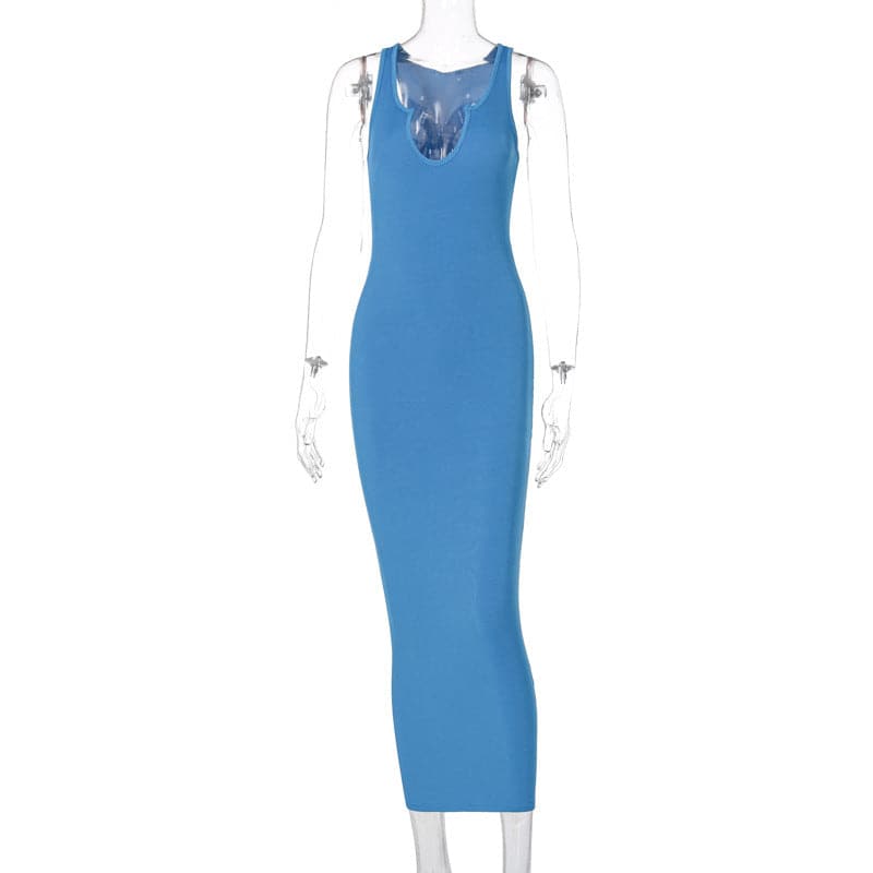 Ribbed Knit Sleeveless Mock Neck Bodycon Mini Dress