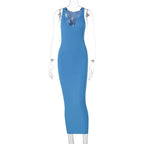 Ribbed Knit Sleeveless Mock Neck Bodycon Mini Dress