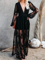 Cinthia Aesthetic Maxi Dress Bohemian Lace Evening Wear Edit