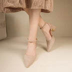 Sexy Lace Pointed Toe Elegant Stiletto New Party Low Heel Pumps