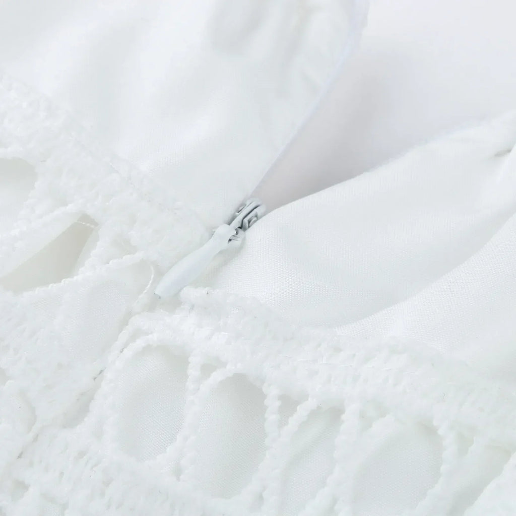 Off Shoulder Lace Flounce Scalloped Tiered Maxi Dress