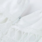 Off Shoulder Lace Flounce Scalloped Tiered Maxi Dress