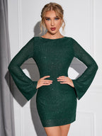 Aella Sequin Dress with Long Sleeves