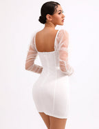 Arletta Mesh Puff Sleeve Dress