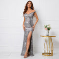 Avalon Sequin Off Shoulder Gown