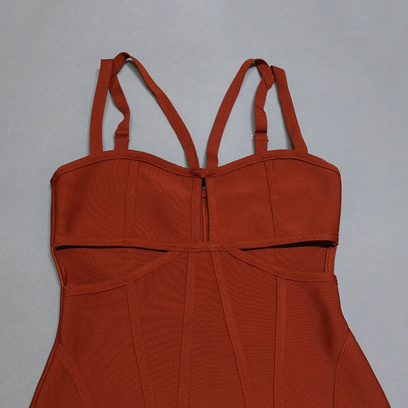 Charlotte Bandage Dress with Cut Out Tassels