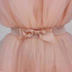 Graceful Mesh Ruched Dress with Refined Details