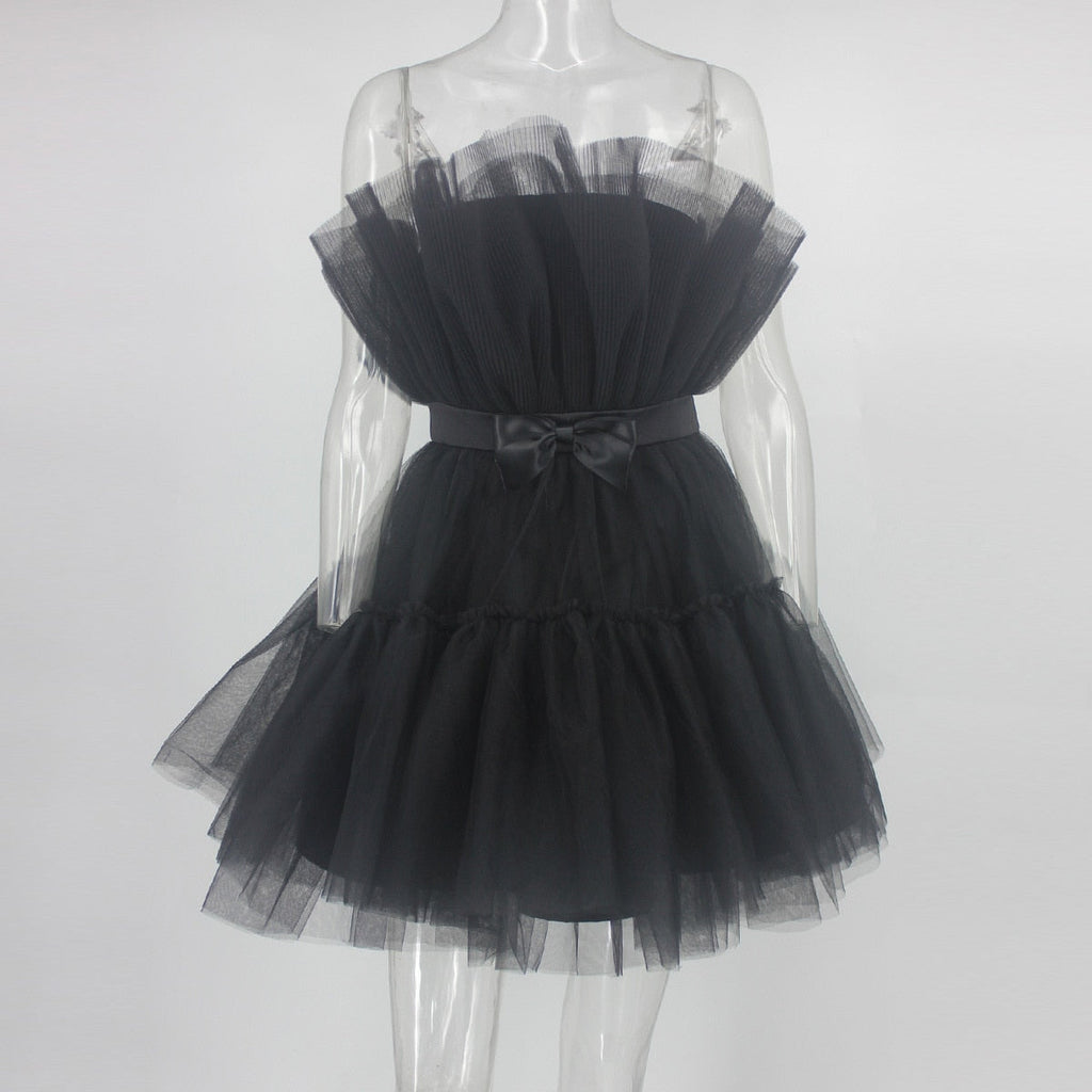 Deanna Mesh Ruched Dress - Mesh Detailing