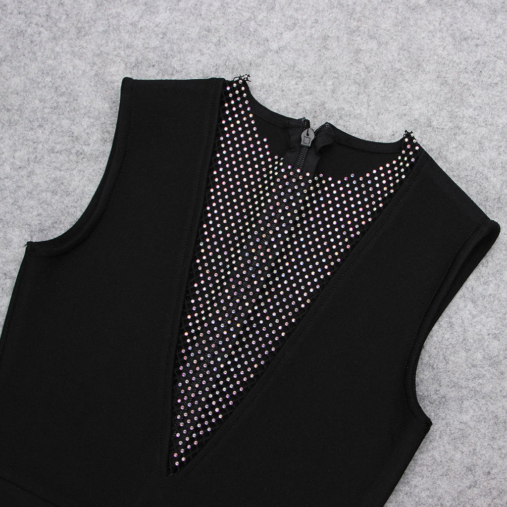 Dubai Bandage Dress with Rhinestones
