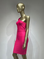 Eleanor One Shoulder Bandage Dress with Feather Embellishment