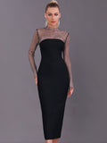 Elena Rhinestone Bandage Dress