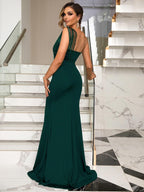 Elora One Shoulder Rhinestone Mesh Gown