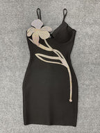 Rhinestone Cut Out Bandage Dress