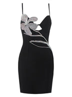 Rhinestone Cut Out Bandage Dress