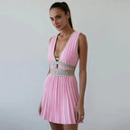 Effortless Pleated Knit Dress with Timeless Appeal
