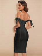 Jewel Bandage Dress with Pearl Straps