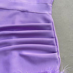 Joanne Rhinestone Bandage Dress feat. Feathers