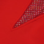 Glamorous Rhinestone Bandage Dress with Long Sleeves