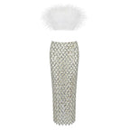 Libby Feather Top and Sequined Skirt Set