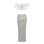 Libby Feather Top and Sequined Skirt Set
