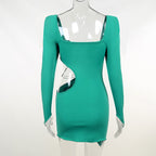 Mary Rhinestone Chain Cut Out Dress