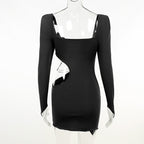 Mary Rhinestone Chain Cut Out Dress