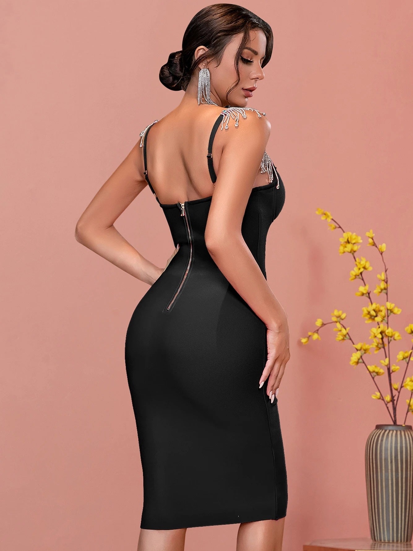 Muse Bandage Dress with Sparkling Rhinestones
