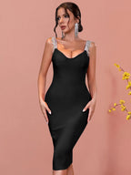 Muse Bandage Dress with Sparkling Rhinestones