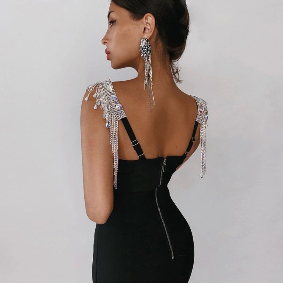 Muse Bandage Dress with Sparkling Rhinestones