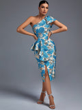 Novalie One Shoulder Ruffle Dress