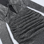Phlia Sequin Long Sleeve Dress with Pleated Detail