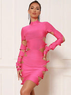 Vivien Bandage Dress with Long Sleeves and Cut Outs