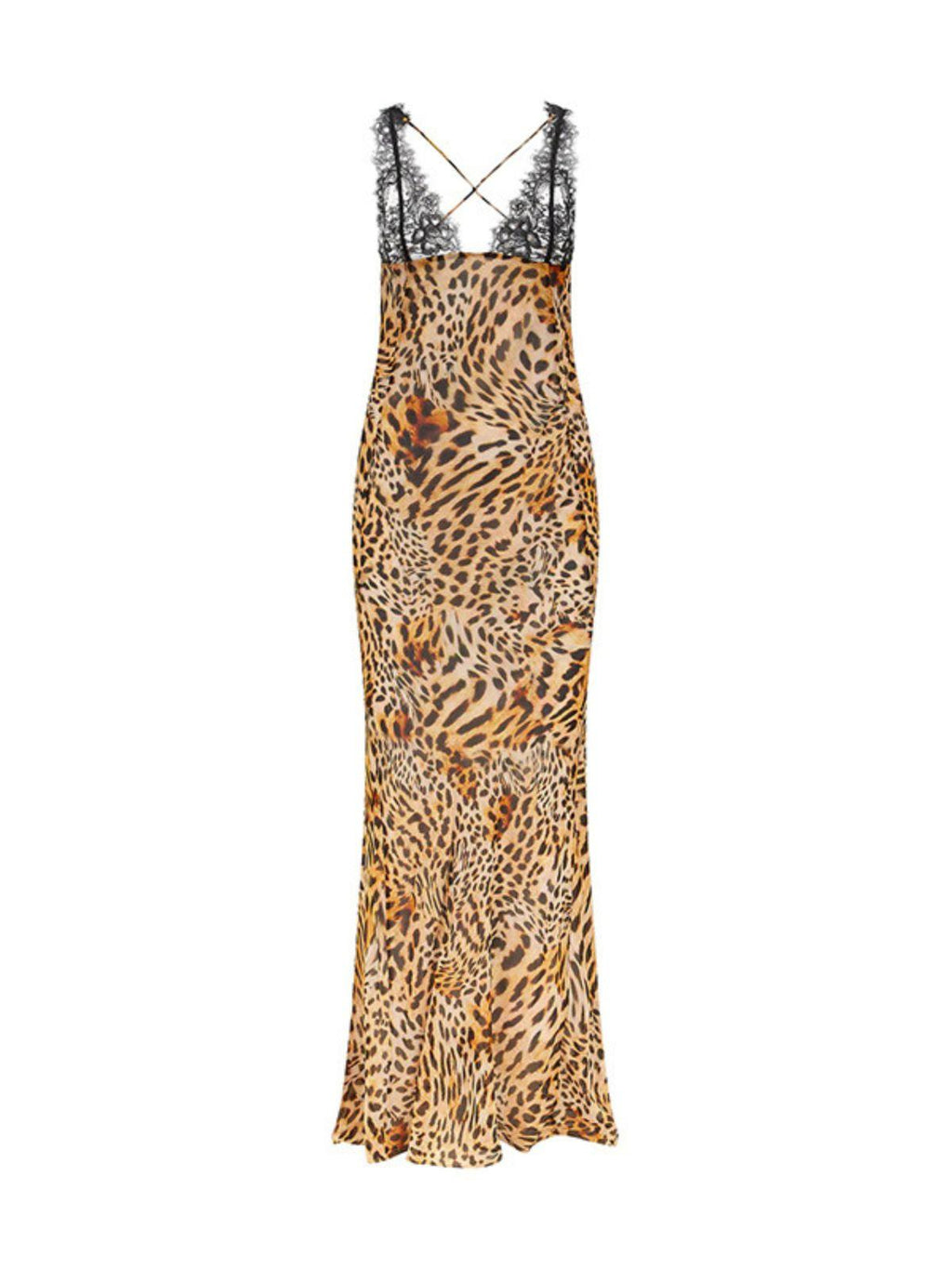 Svea Lace Leopard Printed Maxi Dress