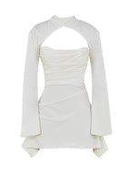 Sybil Satin Mini Dress In Ivory