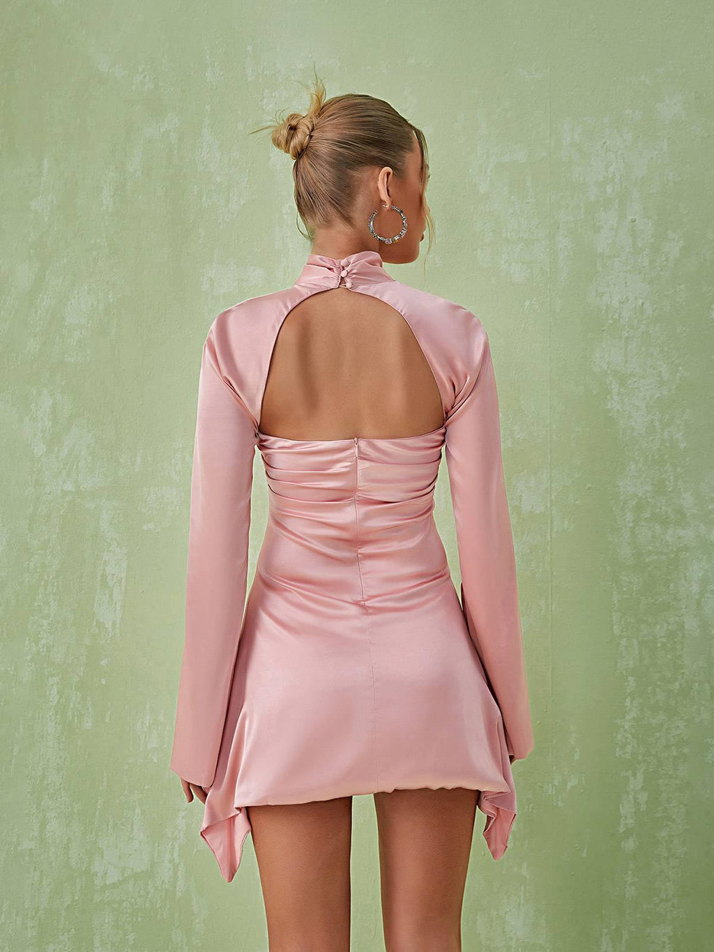 Sybil Satin Mini Dress In Pink