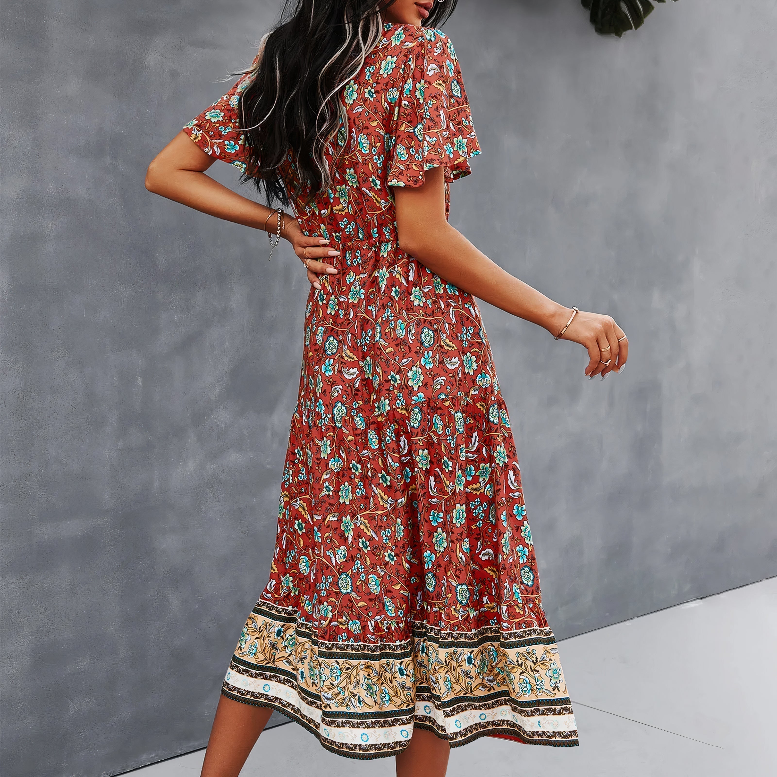 Ione Timeless Women's Dress with Floral Pattern Designer Edit
