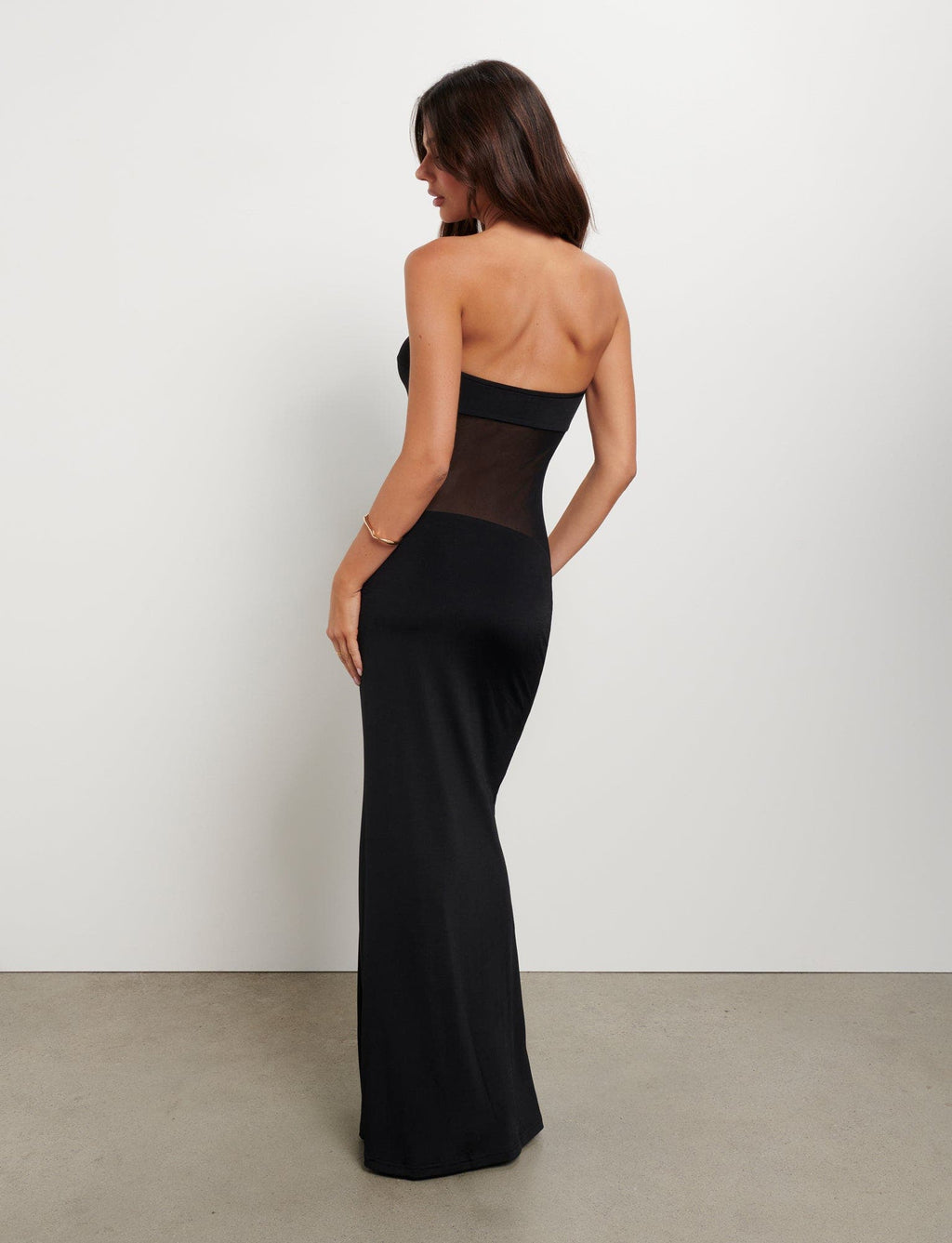 Strapless Floral Print Bodycon Tube Maxi Dress