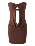 KESTREL MINI DRESS - CHOCOLATE