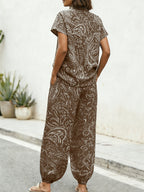 Niche Abstract Print Women's Two-Piece Set