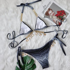 Tassel Triangle Bikini Set