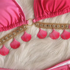 Tassel Triangle Bikini Set