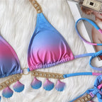 Tassel Triangle Bikini Set