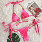 Tassel Triangle Bikini Set