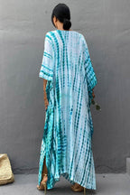 Tie Dye Slit Beach Cover-up Maxi Dress