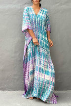 Tie Dye Slit Beach Cover-up Maxi Dress
